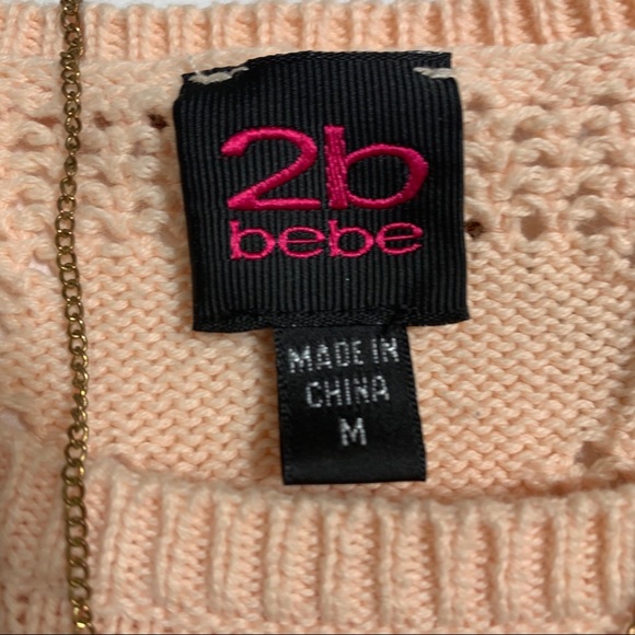 ‼️2B BEBE HEART KNIT SWEATER Size M‼️ - Picture 12 of 16